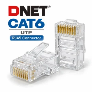 سوکت شبکه DNET CAT6 UTP مدل RJ45 13 سوکت شبکه DNET CAT6 UTP بدون شیلد RJ45
